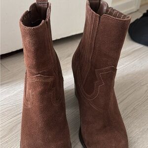 Brown Suede Ankle Boots